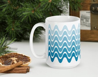 15 Oz Ceramic Handle Mug - Graphic Hot Cocoa White Glossy Office Coffee Cup