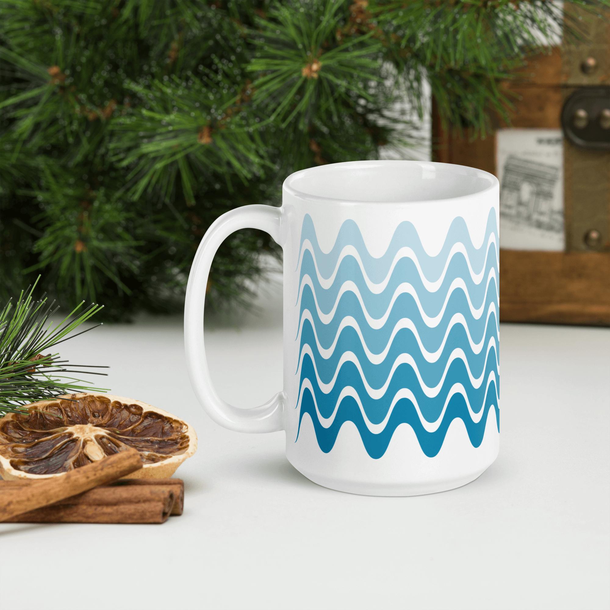 15 Oz Graphic Chevron Ceramic Office Mug