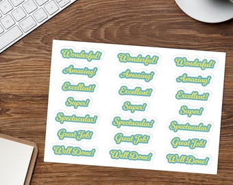 Motivational Teacher Sticker In Glossy Finish – Positive Green Homework Labels