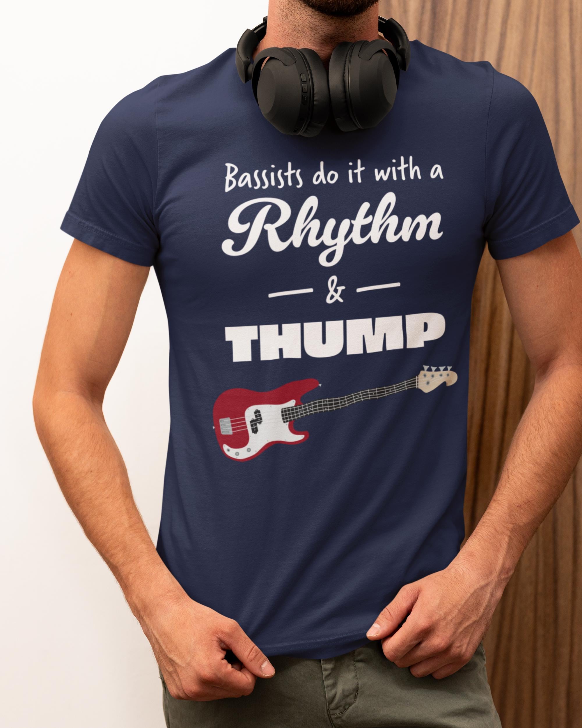Rhythm And Thump Guitar Bass Humor Tee