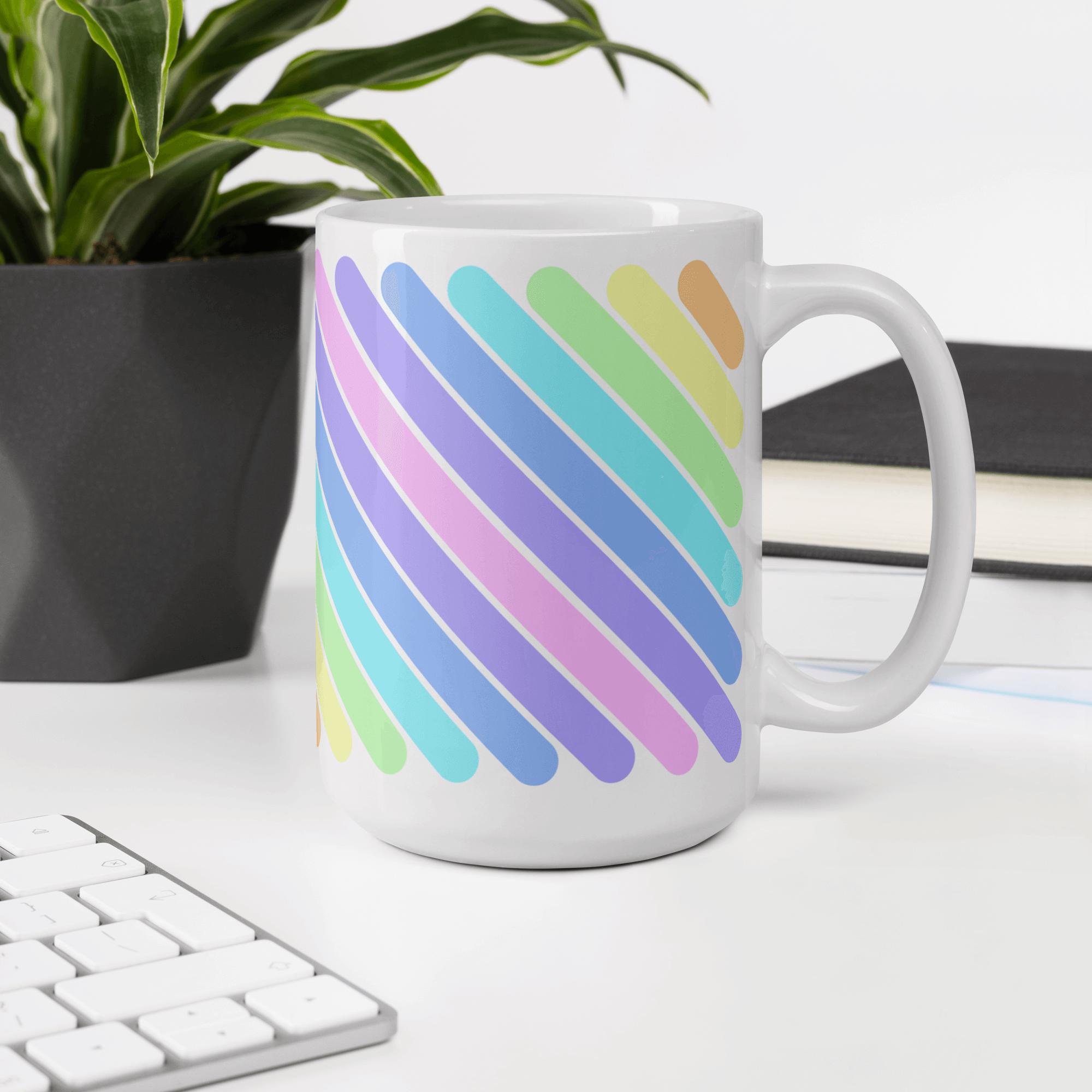 15oz Rainbow Ceramic Coffee Mug
