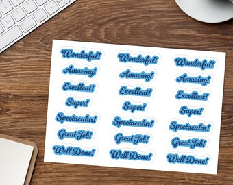 Motiverande klistermärke för lärare – Etiketter för positiv betygsättning av läxor i glansig finish