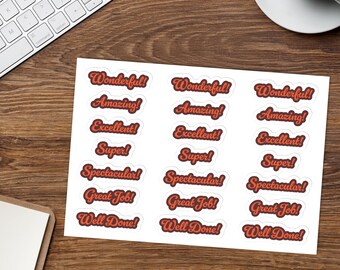 Red Teacher Motivational Sticker – Positive Homework Labels In Glossy Finish