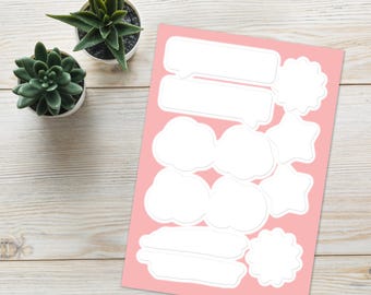 Teacher Name Labels In Different Shapes – Motivational Notebook Labels