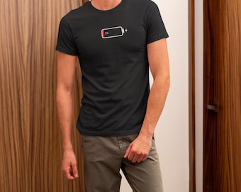Funny 1% Low Battery Tee Shirt – Unisex Summer Phone Design Graphic Top