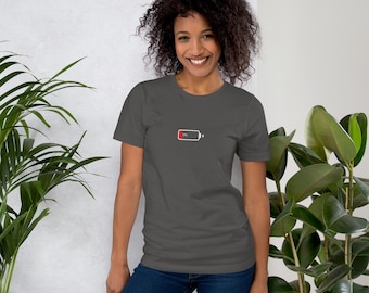 Funny 17% Low Battery Tee Shirt – Unisex Summer Phone Design Graphic Top