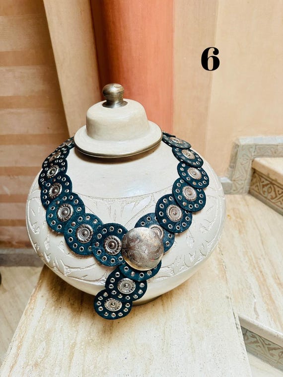 Moroccan Leather Hippie Belt: Silver Buckle, Braided  display picture 3
