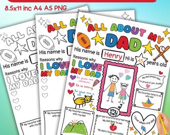 All About My Dad Printable: Father's Day Interview Questionnaire (PDF Download)