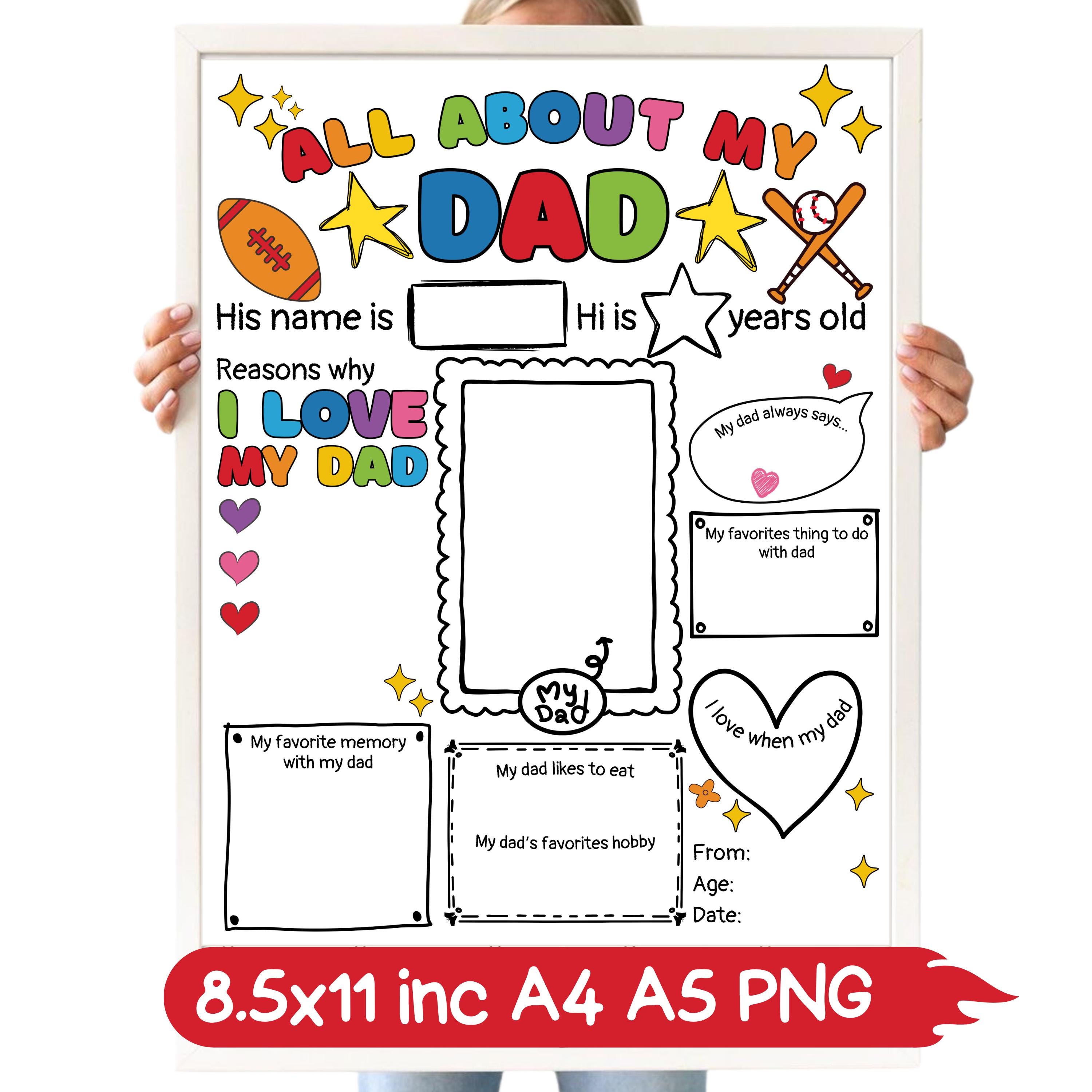 All About My Dad Printable: Father's Day Interview Questionnaire (PDF ...