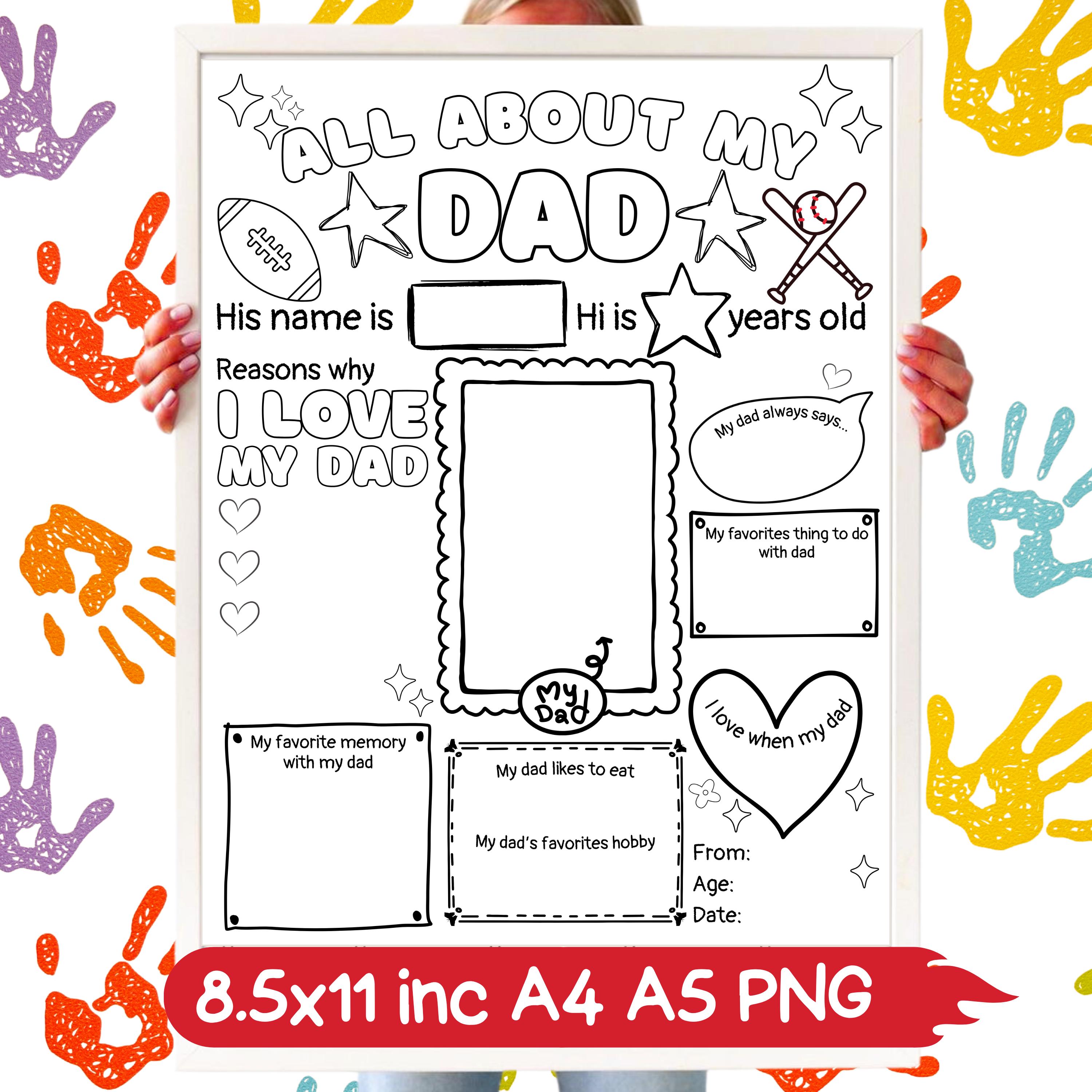 All About My Dad Printable: Father's Day Interview Questionnaire (PDF ...