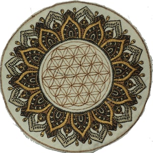 Large flower of life lotus mandala holy  sacred geometry patch applique