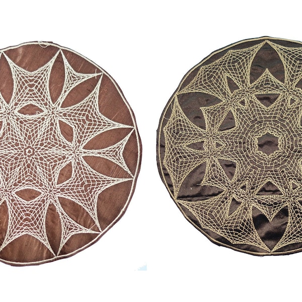 25cm, 10 » Fractal mandala sacred geometry patch applique