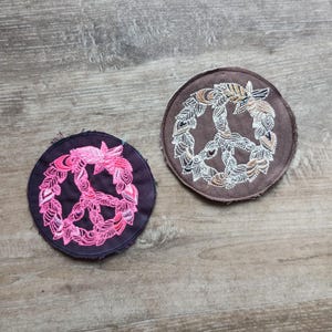 peace flower power patch applique in 10cm, 4inch