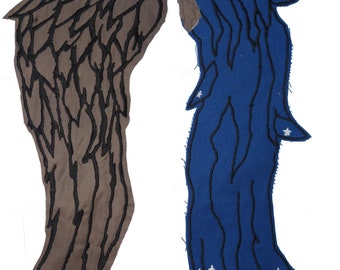 40cm/16" Daryl dixon the walking dead full size blue wings feather angel biker wing patch applique