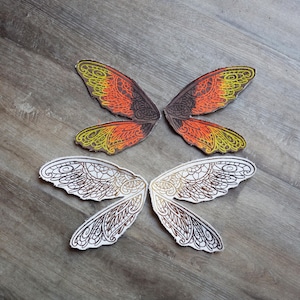 Parche grande de alas de mariposa, parche en espiral, aplique