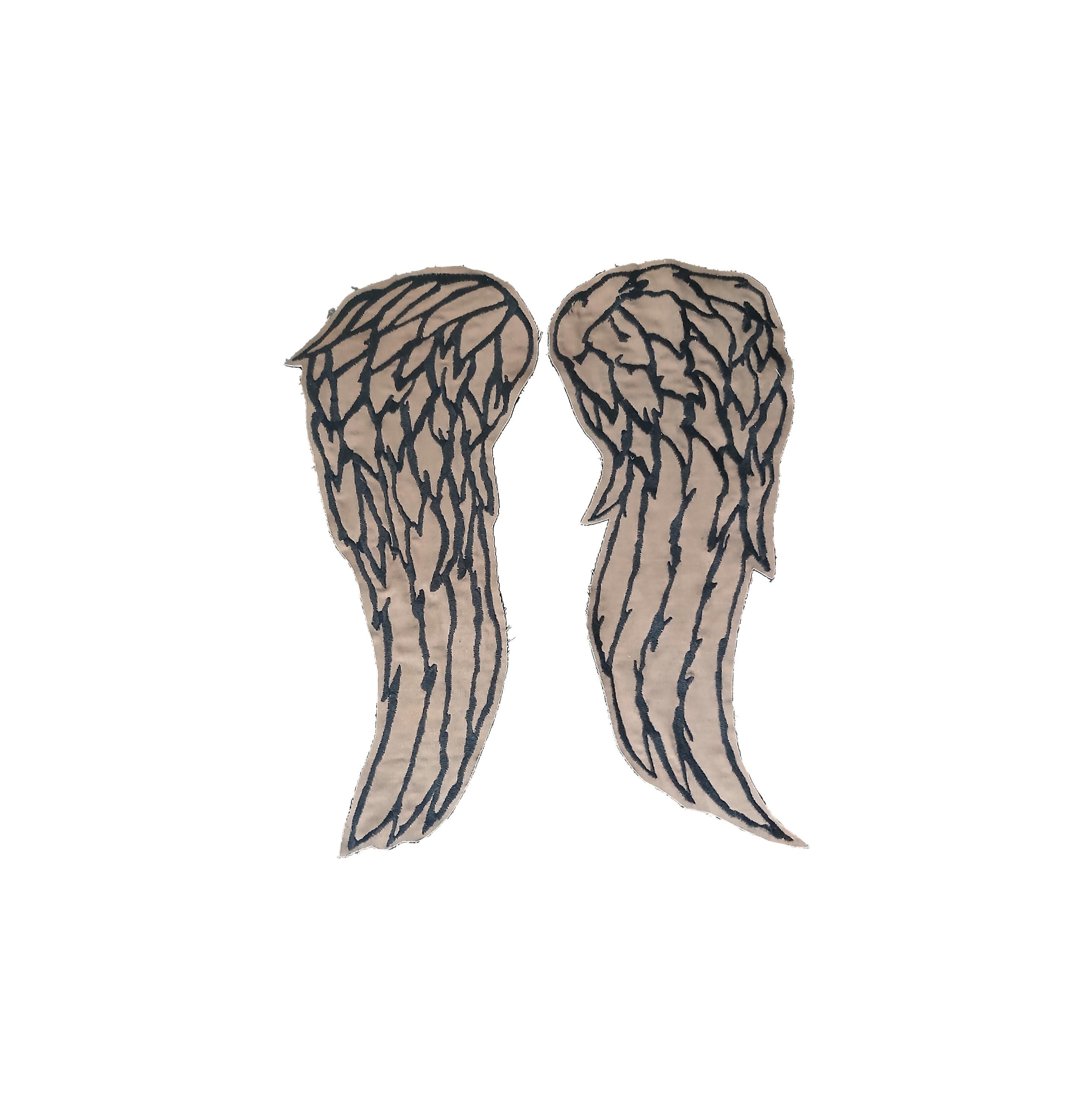 Daryl Dixon Wings Patch: Taupe Fabric Angel Wings Applique (40cm