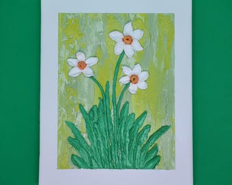 wall hanging. sculpture 3d flowers acrylic painting on canvas