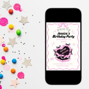 30th Birthday Party Invitation, Editable 30th Birthday Invitation, 30th E-Invite, 30th Birthday Evite, 30th Party Invitation, Pink Bow