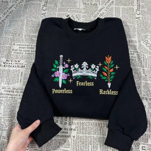Powerless Series Lauren Roberts Embroidered Sweater, Powerless Book Fearless Book Reckless Book Sweatshirt and Hoodie