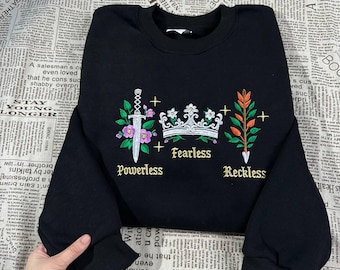 Powerless-serien Lauren Roberts broderad tröja, Powerless Book Fearless Book Reckless Book tröja och hoodie