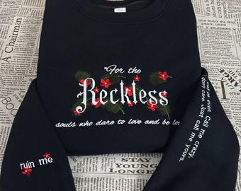 Maglietta Reckless Lauren Roberts Merch, maglione ricamato della serie Powerless, felpa con cappuccio Kai e Paedyn, maglietta Powerful Book