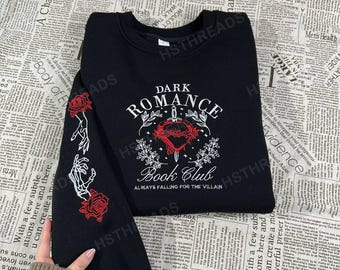 Suéteres bordados del club de lectura de romance oscuro, sudadera de libros románticos, sudadera de Dark Academia, regalo divertido para lectores