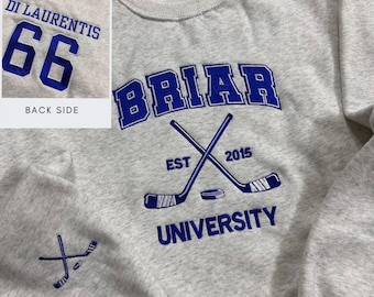 Briar University off-campus serie geborduurd sweatshirt en hoodie, Garrett Graham, Dean Laurentis, Logan, Tucker-shirt