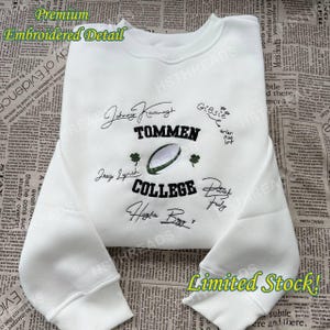 Boys of Tommen Embroidered Sweatshirt and Hoodie, Tommen College Sweater, Chloe Wash Book Merch