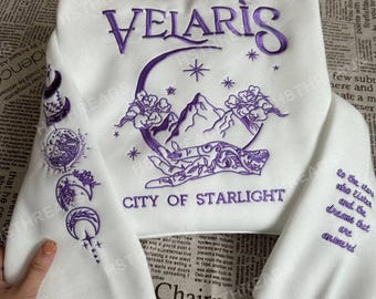 Velaris Acotar Embroidered Sweatshirt and Hoodie, Rhysand and Feyre Shirt, Sjm Crewneck, Bookish Gifts