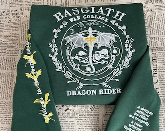 Bluza z haftem Basgiath War College i bluza z kapturem, bluza z okrągłym dekoltem Fourth Wing, bluza z kapturem Xaden i Violet