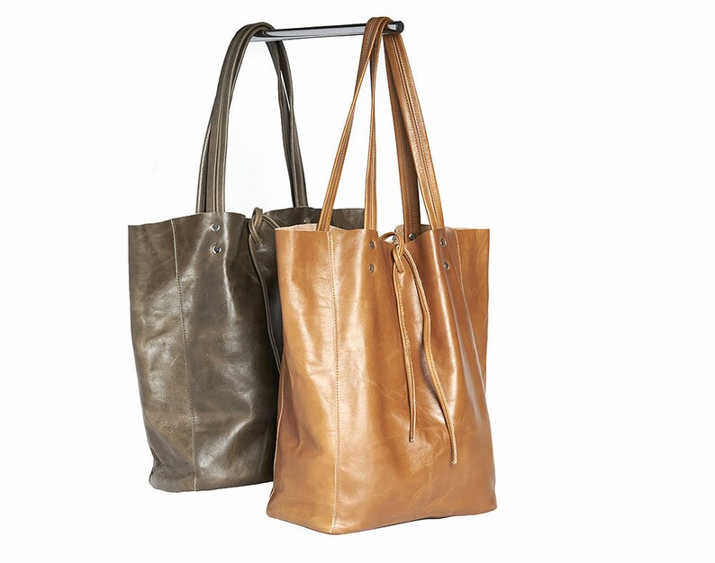 Clearance Sale Leather Tote Bag Leather Book Bag Leather Etsy