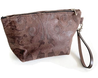 Spring Sale,Small Leather Wristlet, Leather Clutch