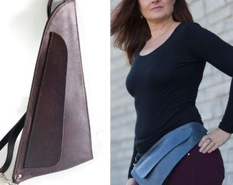 Leather Sash Bag Style, Leather Fanny Pack, Leather Bumbag, Waist Bag, Hip Bag, Fannypack