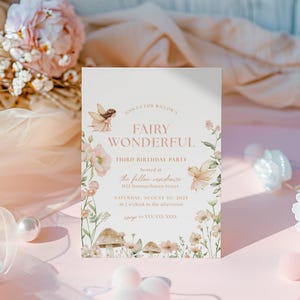 Fairy Birthday Party Invitation Template, Fairy-Themed Birthday Party Invite, Editable Birthday Party Invitation, Customizable Invitation