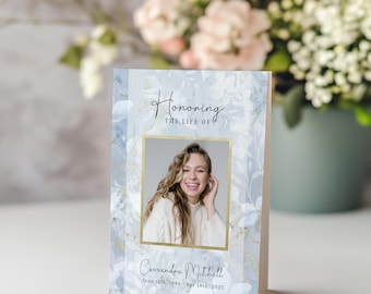 Funeral Program Template, Editable Celebration of Life Program, Customizable Celebration of Life Funeral Program, Instant Download