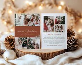 Family Photo Christmas Card Template, Printable Family Christmas Card, Festive Family Christmas Greeting Card, Editable Christmas Card