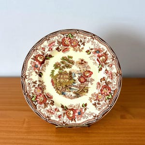 Vintage 1940s &#39;Tonquin&#39; by Clarice Cliff Salad Plate | Brown Multicolor Variation | Staffordshire Pottery England