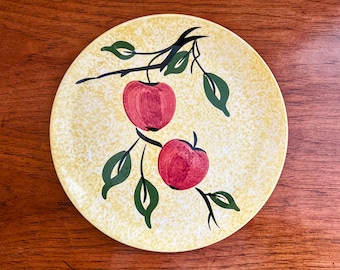 Vintage Blue Ridge Southern Potteries lunchbord | Appel jack-patroon | Amerikaans aardewerk voor volkskunst