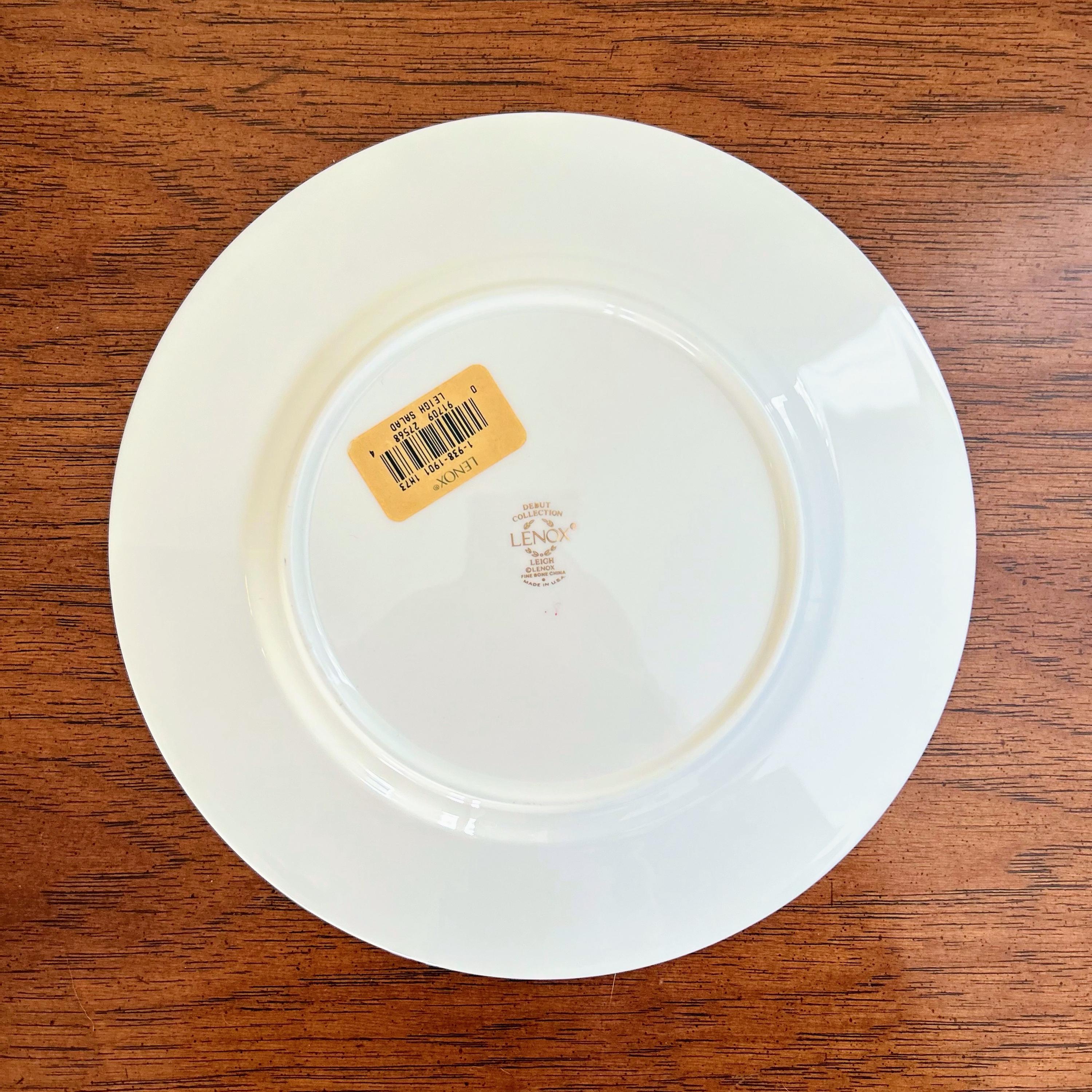 T-プレート Lenox 'leigh' Salad Plate or Saucer | White Bone China With Black