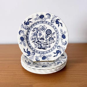 Johnson Brothers Blue Nordic Bread/Appetizer Plate - Vintage Blue & White Ironstone - Classic English Tableware