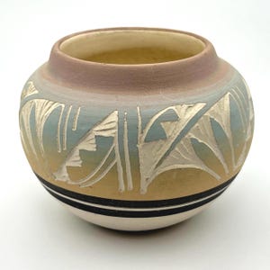 Vintage Handmade Navajo Pot | Southwestern Pastel Desert Art | Minimalist Home Decor