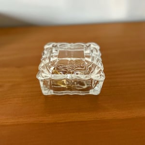 Vintage Art Deco Glass Jewelry Box with Lid
