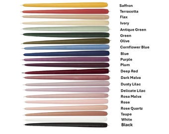 Extra Tall Taper Candles: 40cm Elegant Dinner Candles, 20 Colours available, 15 Hour Burn