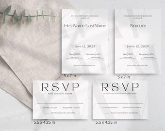 Editable Quinceañera Invitation Template | Bilingual Spanish & English Canva Invite | XV Party Digital Download