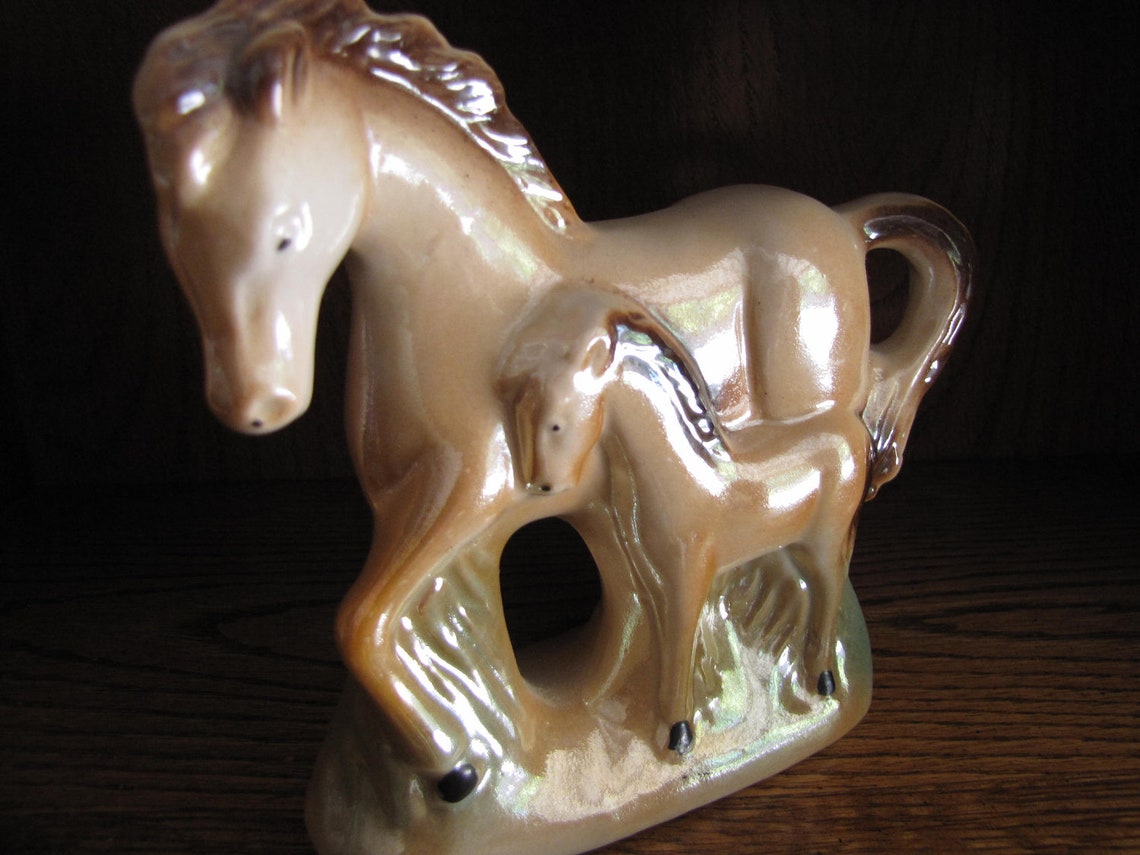 Vintage Horse Figurine/ Porcelain Horse & Foal Figurine / Etsy