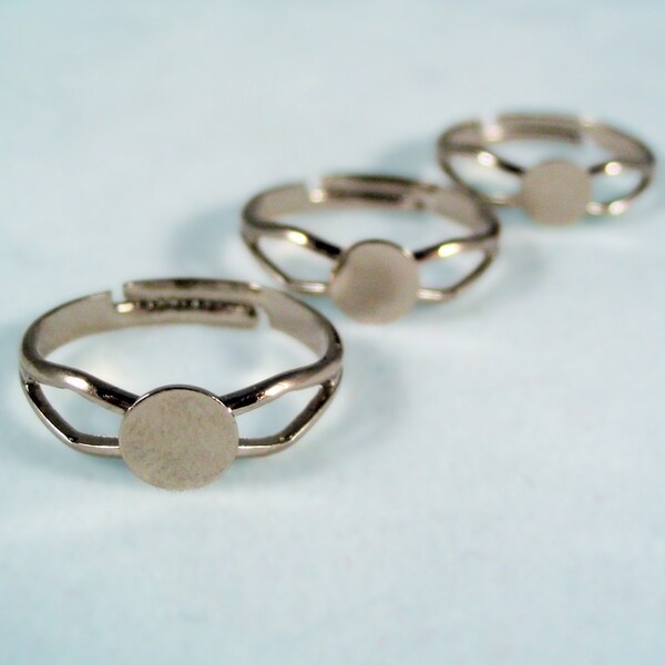 Ring Blanks With a Little More Class --- 30 --- Adjustable ring blanks with a 6MM glue pad
