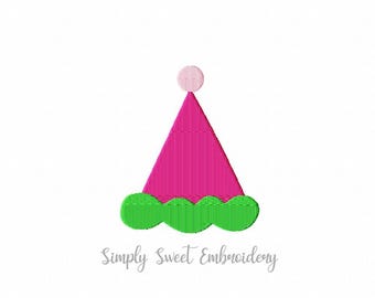Birthday Party Hat Machine Embroidery Design Mini - 6 sizes