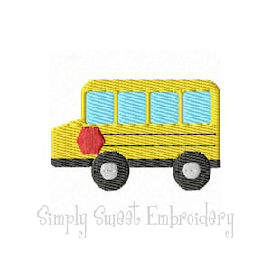 School Bus Mini Machine Embroidery Design - INSTANT DOWNLOAD