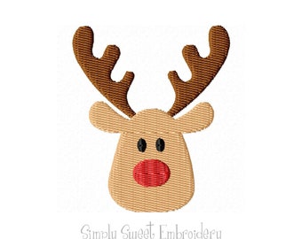 Christmas Reindeer Mini Machine Embroidery Design - 6 Sizes