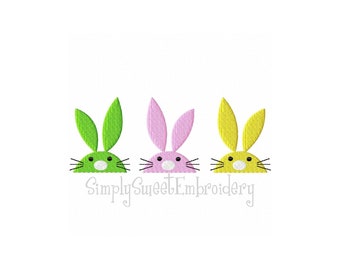 Bunny Trio Machine Embroidery Design - 3 sizes